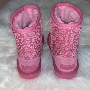 UGG Pink Classic II Glitter Leopard Boots